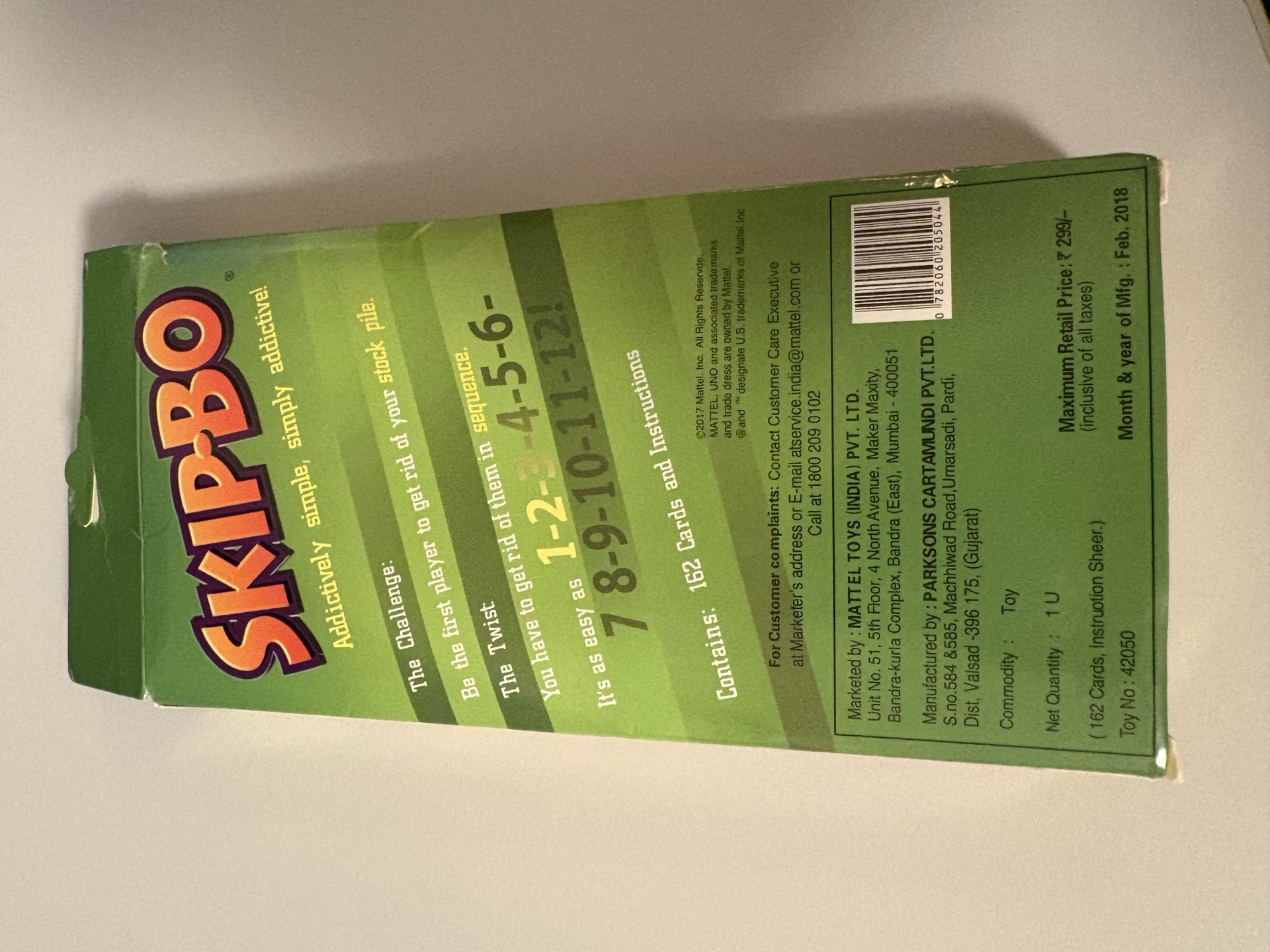Skip-Bo 卡牌游戏（Mattel 正版，162 张齐全，全新未玩过） (2)