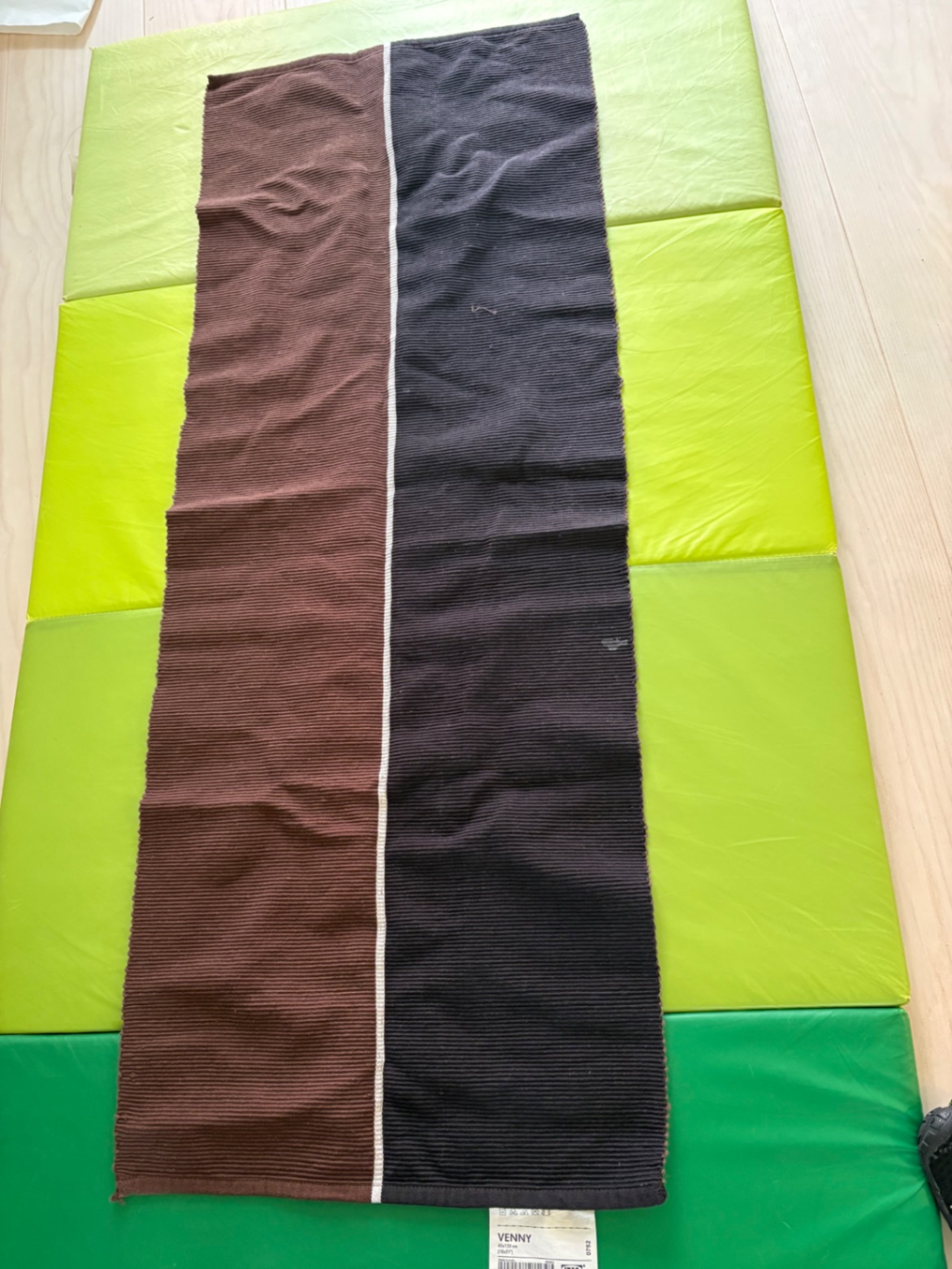 IKEA VENNY 棉麻混纺桌布 45×130 cm（棕/深灰） (1)
